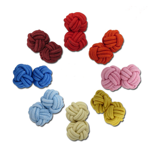 Cadena redonda Elástico Chino Nudos de seda Gemelos franceses Botones de manga Gemelos - Product Image 3