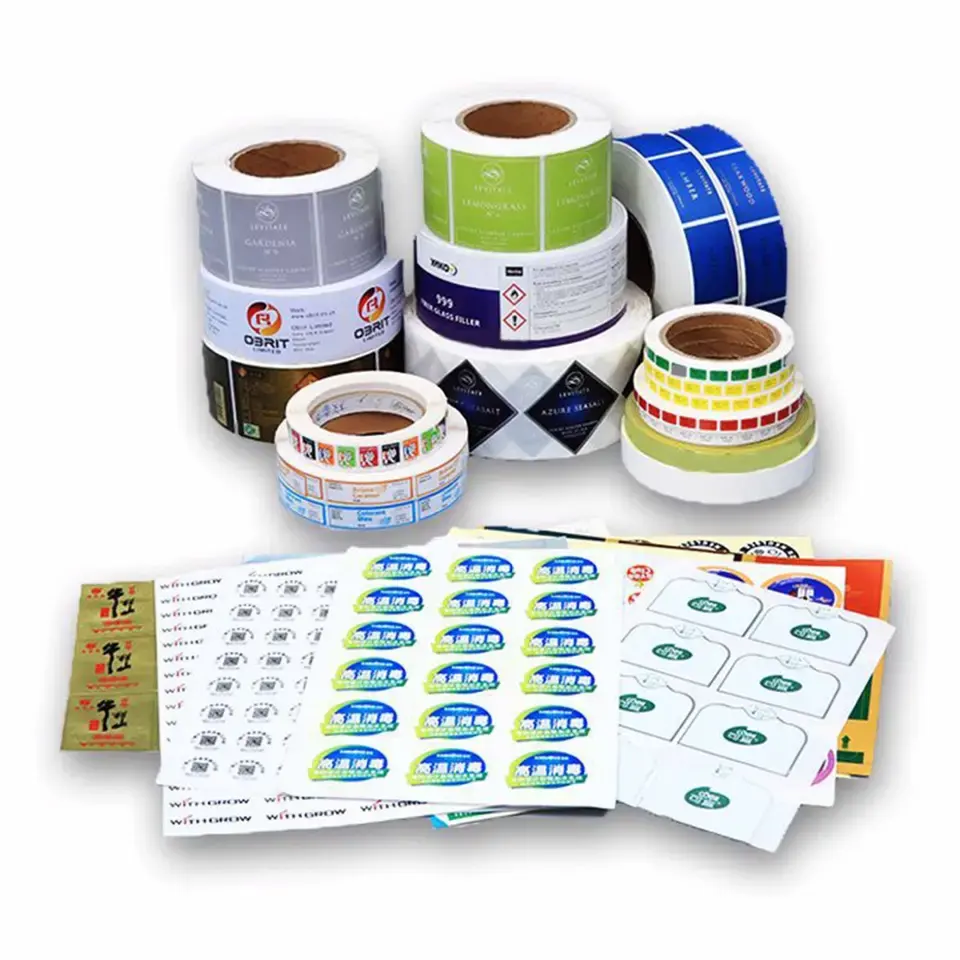 Adesivi per etichette in rotolo per macchine da stampa di etichette in pvc adesivi in vinile adesivi impermeabili in rotolo stampati personalizzati