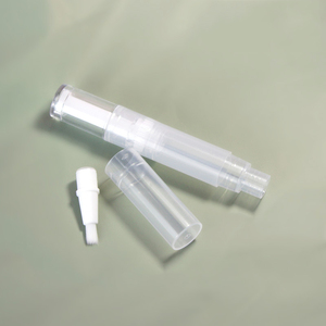 塑料透明2毫升5毫升化妆品无气注射器管，带刷子空扭开笔瓶，用于粉底化妆工具包
