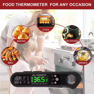 Digital Instant Read Food <strong>Thermometer</strong> <strong>with</strong> 2 Detachable Probes Calibration &amp; Alarm <strong>Function</strong> Temperature Controller Theory - Product Image 5