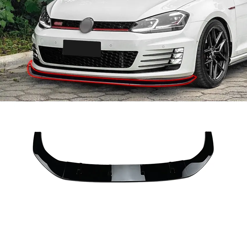 Kits de carrocería de coche de alta calidad, precio de fábrica, divisor de labios de parachoques delantero para VW Golf MK7 GTI R Line, accesorios para coche, 1 unidad