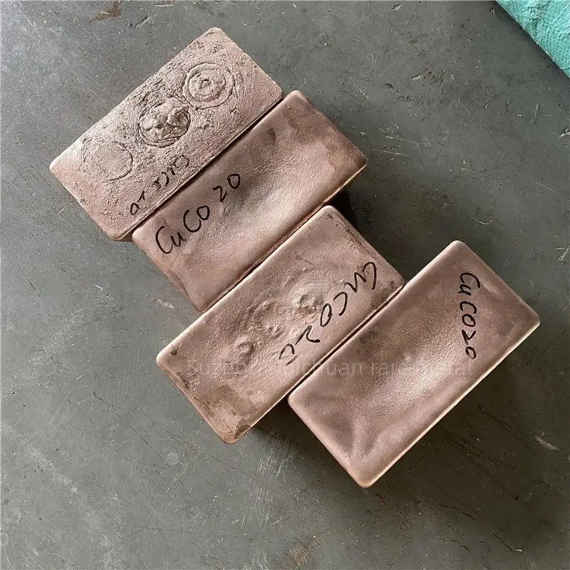 Verkauf CuCo10 CuCo20 CuCo50 Kupfer Kobalt legierung Barren Kupfer Seltenerd Zwischen legierung Barren