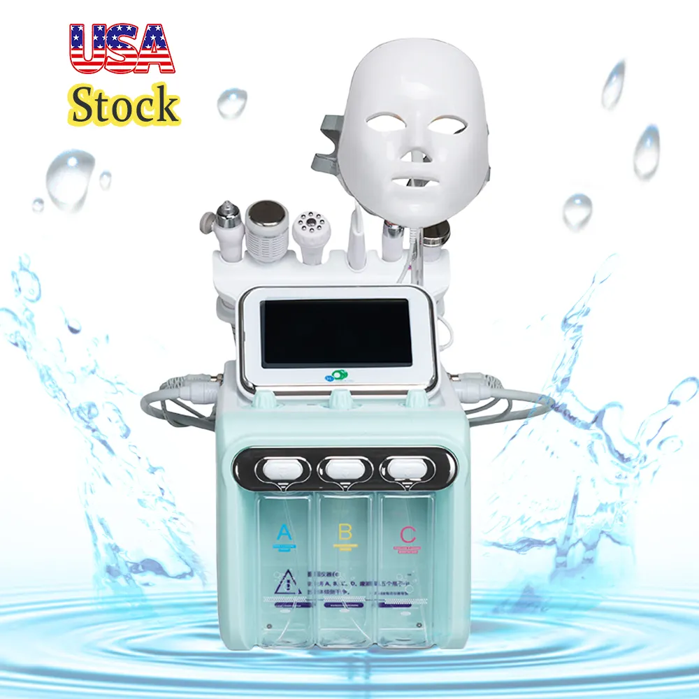 Mesin Facial hidrogen oksigen 7 dalam 1, mesin facial hidro profesional multifungsi untuk Salon rumah dan kecantikan