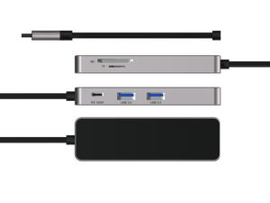 6合1小型移动便携式c型集线器6合1 3.1 usb闪电端口到usb适配器笔记本电脑扩展坞usb-c集线器 - Product Image 5