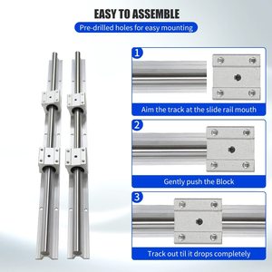 <strong>Linear</strong> <strong>Guide</strong> Rail SBR20-650mm 2 Pieces and 4SBR20UU Bearing <strong>Block</strong> <strong>Linear</strong> Slide Rail - Product Image 5