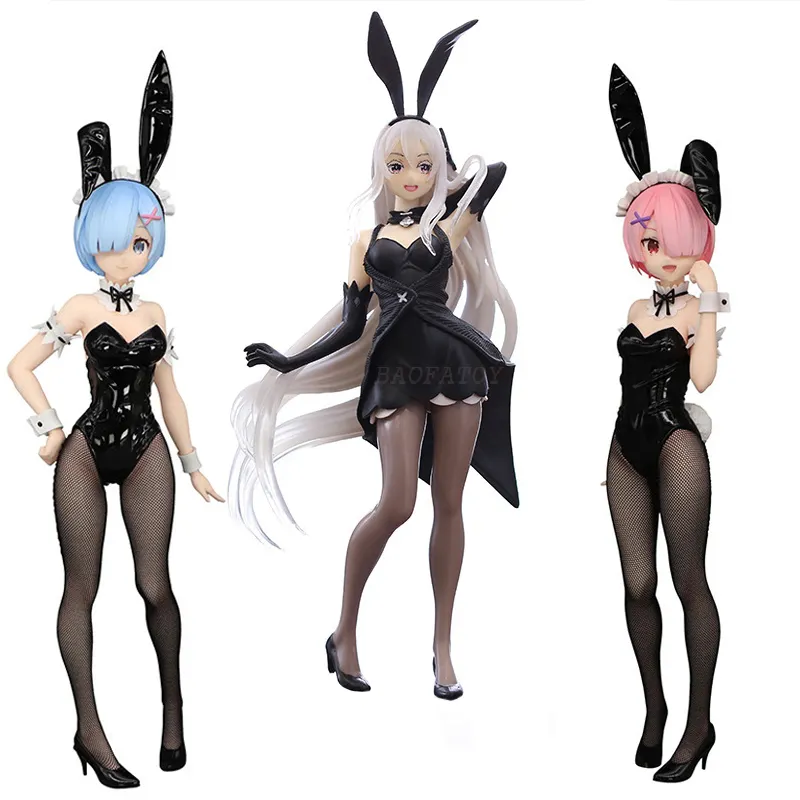 3 stili Anime Figurine Re Life in un mondo diverso da Zero Figure Anime Bunny Girl Echidna PVC Figure Toy Re Zero Rem Figure