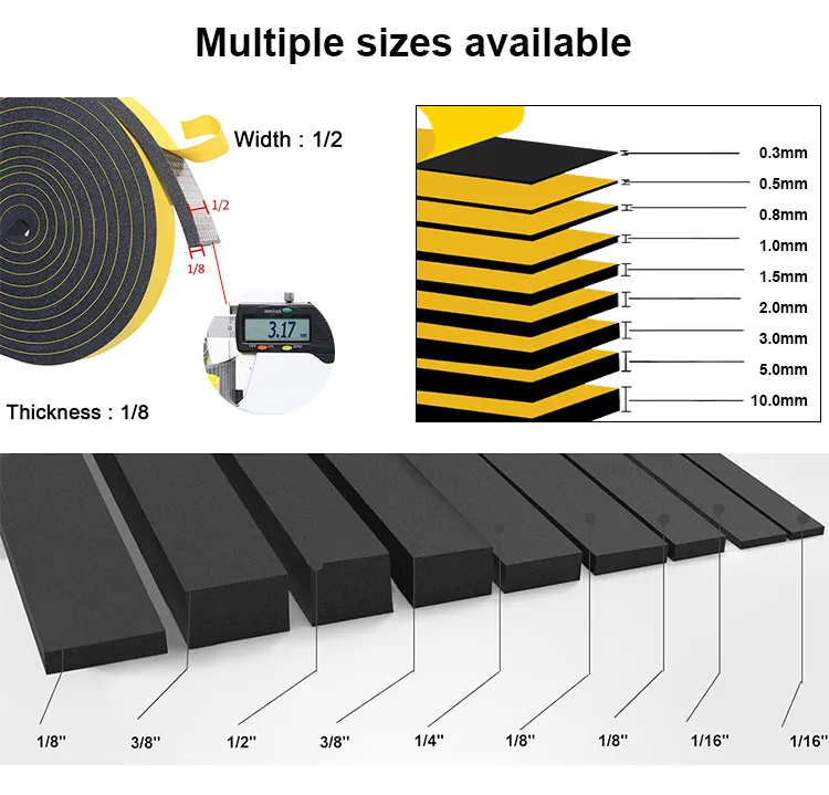 Anti Groothandel Reducer Foam Tape Roll, Zelfklevende Strip Insert Voor Deuren En Raam Schuim Isolatietape