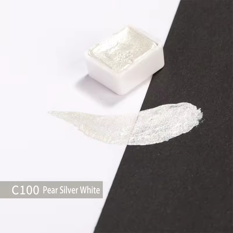 c100 blanc argenté nacré - bloc unique