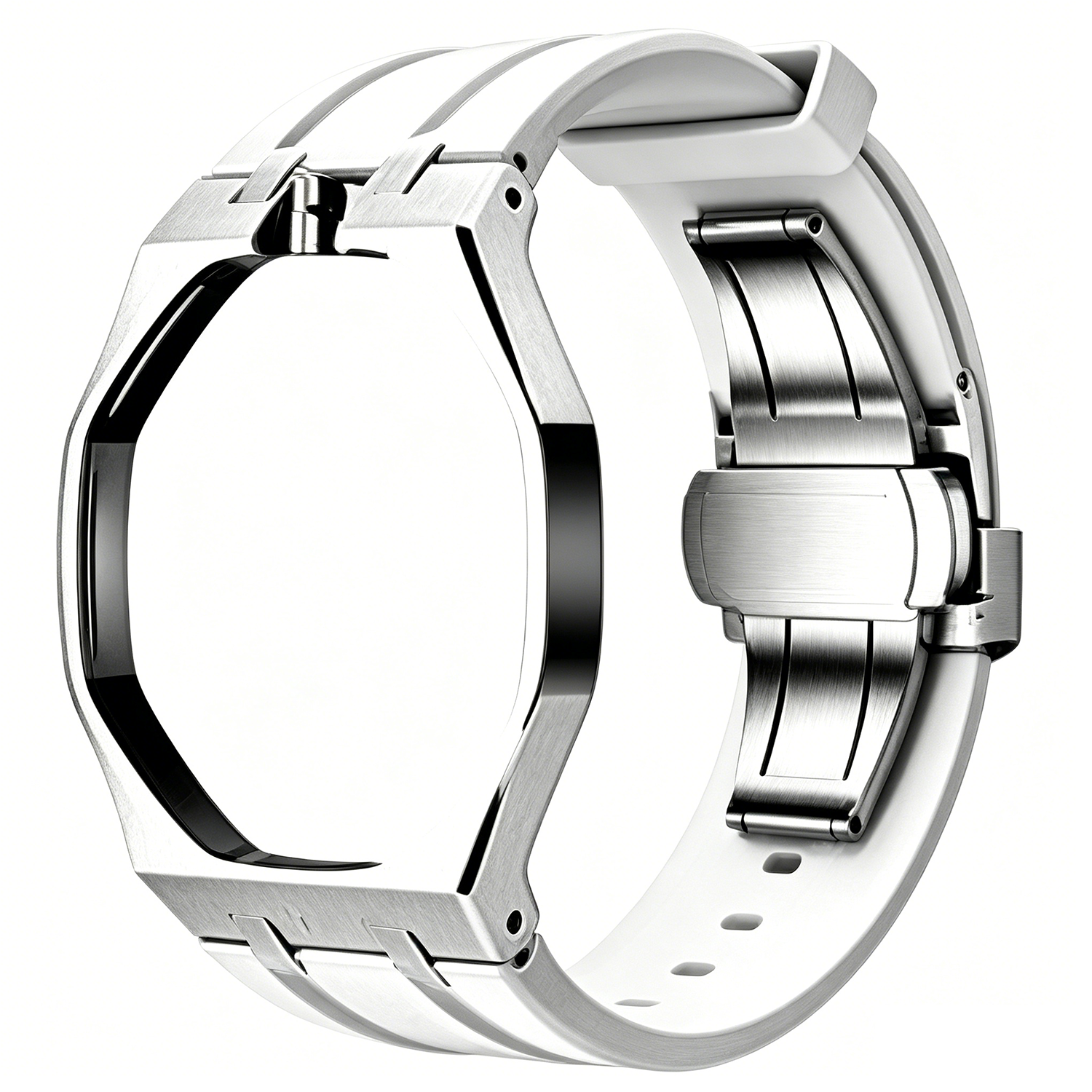 Silver- white -12 o clock crown