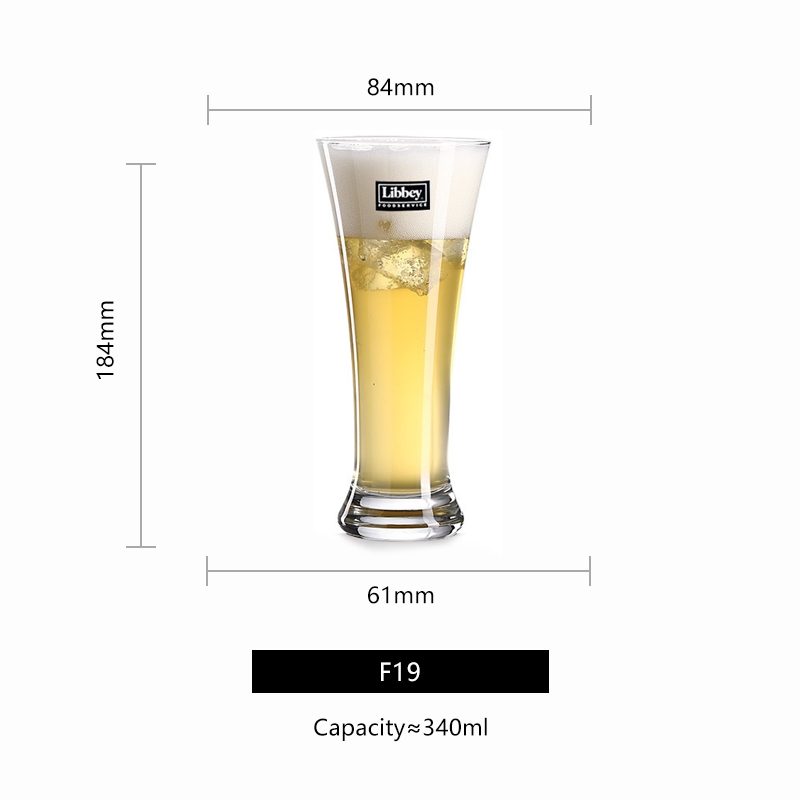 Clear 340ml shine beer mug f19