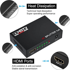 SYONG Source Factory 4K 30Hz <strong>HDMI</strong> Splitter 1 in 2 4 Out 1x4 1 <strong>Computer</strong> 4 Monitor + Power Adapter 1 in 4 Out <strong>HDMI</strong> Spliter