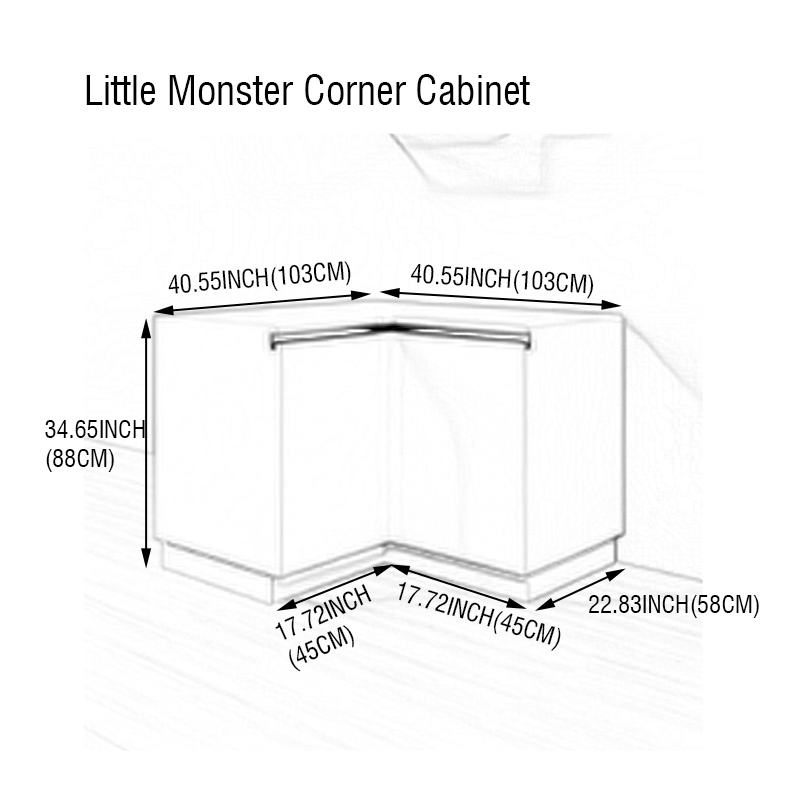 45-103*88*58 cm Meuble d'angle Petit Monstre