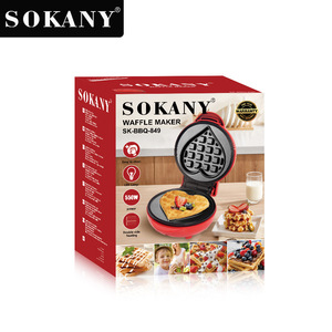 Bireyler için SK849 Mini Waffle makinesi makinesi, Paninis, Hash Browns, halindeyken kahvaltı, öğle yemeği, aperatifler, kırmızı kalp <span class=keywords><strong>4</strong></span> inç