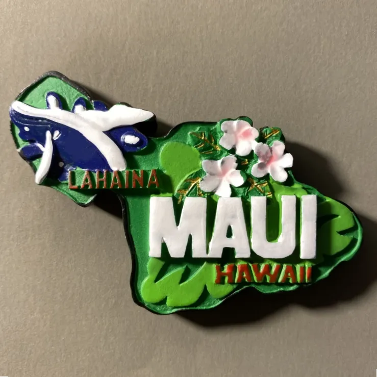 Resina personalizada Estados Unidos Islas Hawaianas La Haina Town Maui Island imán de nevera
