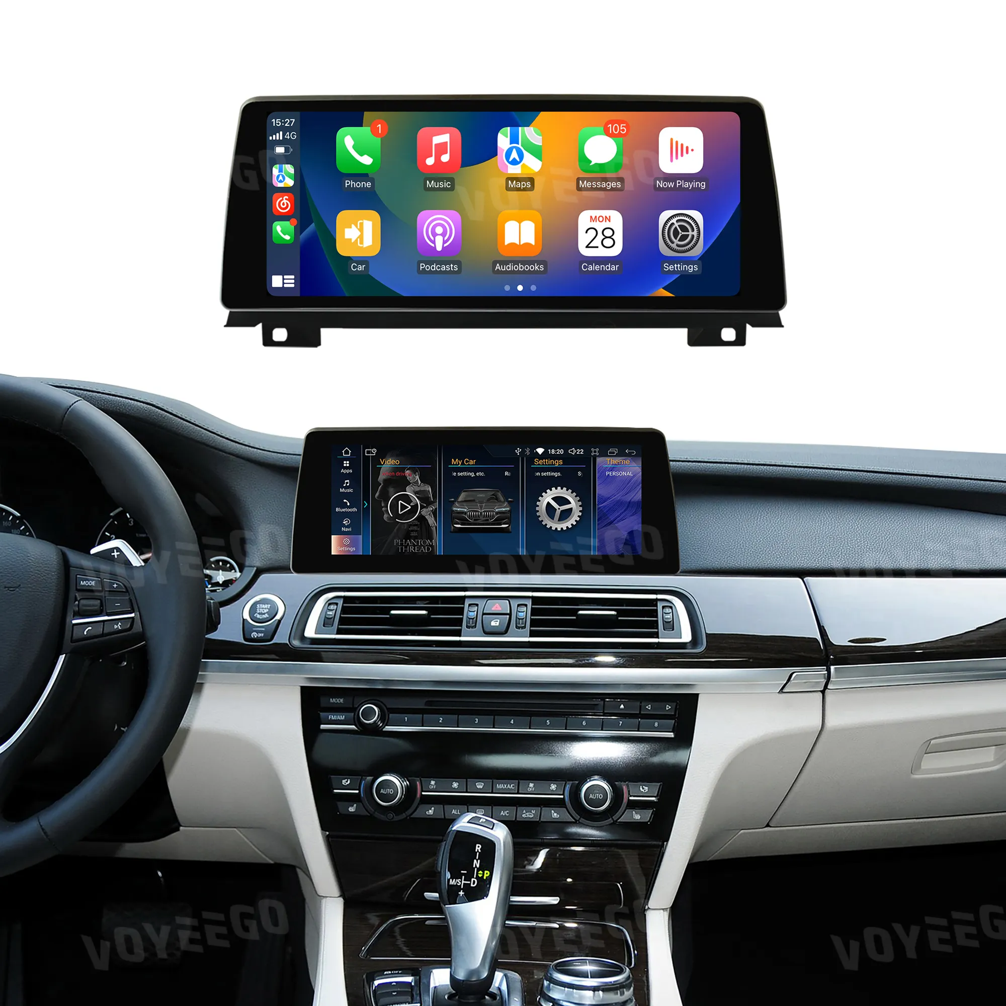 Voyeego pemutar DVD mobil 10.25 inci, 8 Core 8 + 64GB layar Upgrade pemutar Multimedia Android untuk BMW 7 Series F01 F02 2009-2016
