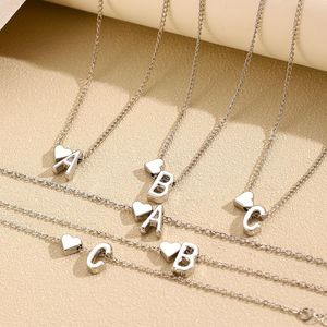 26 İngilizce alfabe Retro moda Metal aşk mektubu M kolye bilezik çift Set ana taş zirkon alaşımlı malzeme prenses kesim
