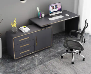 Escritorio de estudio de ordenador al por mayor con estantes de almacenamiento y mesa de escritorio de gabinete para oficina en casa - Product Image 6