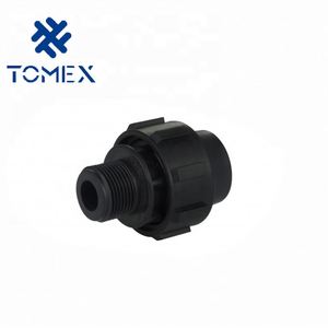 厂家价格黑色聚丙烯压缩配件聚乙烯管道给水灌溉用公/母减量联轴器OEM支持