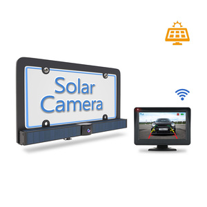 Easy Fit Solar Power US License Plate <strong>Wireless</strong> <strong>Reverse</strong> Camera with Parking Lines with New Design 4.3inch TFT LCD Display Monitor - Product Image 1