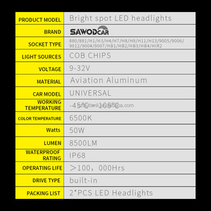 โรงงานขายส่ง h4 led ไฟหน้าหลอดไฟ 9005 C6 ไฟหน้ารถบัส led lighting 880 h1 h7 h11 สําหรับรถยนต์รถยนต์ led ไฟหน้า - Product Image 2
