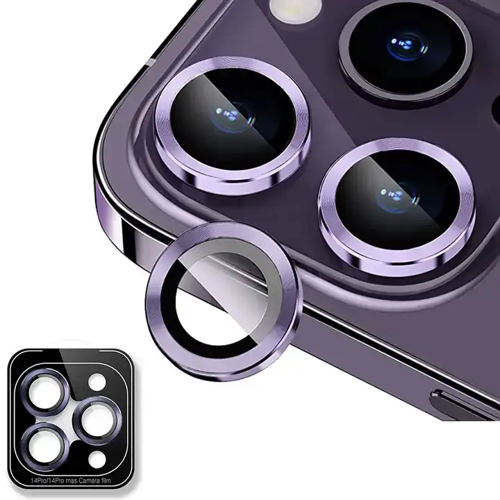 쉬운 설치 아이 메탈 강화 유리 렌즈 카메라 렌즈 필름 15 Pro Max 14 13 Pro 12