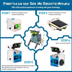 12 in1 DIYソーラーロボットおもちゃ科学学習キットスペースエクスプローラー充電式太陽光発電STEM教育玩具 - Product Image 4