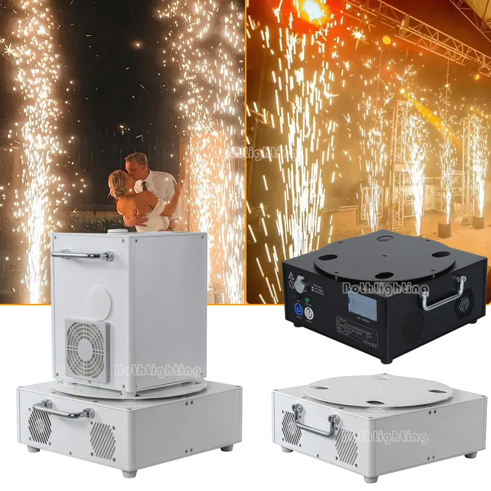 Soğuk kıvılcım makinesi havai fişek ışıltılı pil tabanı düğün parti için taşınabilir taban kablosuz piroteknik sahne ekipmanları pil