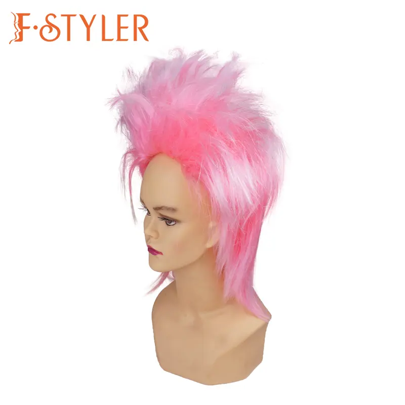 FSTYLER 2024 RTS wig sintetik rambut merah muda terlaris wig pesta grosir diskon besar surplus cuci gudang satu uang dolar