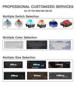 Teclado con cable USB personalizado OEM 75% 83 teclas RGB interruptor rojo azul intercambiable en caliente Teclado mecánico profesional para juegos para computadora portátil