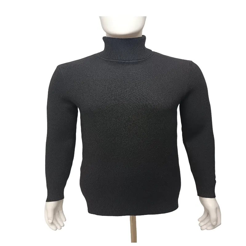 Suéteres informales de cuello alto de color sólido grueso y cálido para hombre primavera otoño