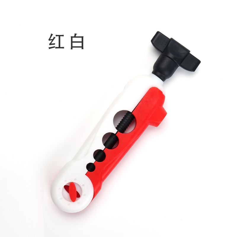 Portable plastic handle, white and red