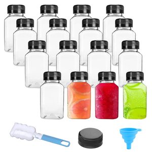 カスタムジュースボトルプラスチックコールドブリュー飲料クリア再利用可能な容器クリアミルクボトルジュース用の空のプラスチックボトル - Product Image 1