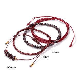 Sıcak satış enerji cesaret ip bileklikler el dokuması pirinç boncuk örgülü halat kristal taş bilezik - Product Image 3