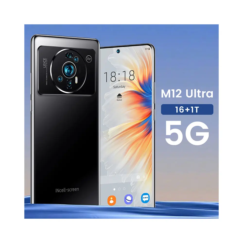 Nuevo teléfono M12 Ultra 16GB + 1T Smartphone original con GPS BT WiFi Android 4G 5G Teléfono móvil global desbloqueado