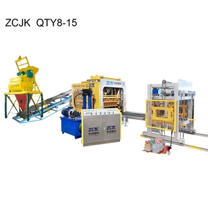 ZCJK VIENE CON MEZCLADOR apilador prensa hidráulica alimentador de paletas pared bloque hueco china máquina de fabricación de bloques en Malawi - Product Image 1