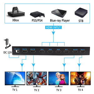 Interruptor de matriz compatible con HDMI, 4K, HDR, 4x4, HDCP 2,2, separador, 4 en 4, caja de salida con Extractor EDID y Control remoto IR - Product Image 3