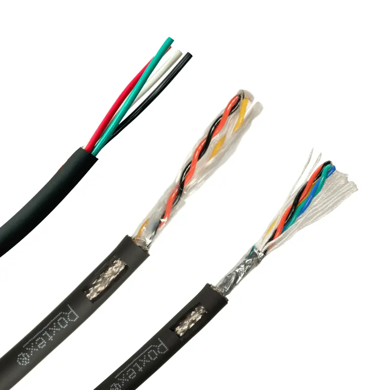 Cables de cadena de arrastre de Robot Industrial, tubos de cobre personalizados sin blindaje/blindado de PVC TPEE PUR resistentes a la abrasión