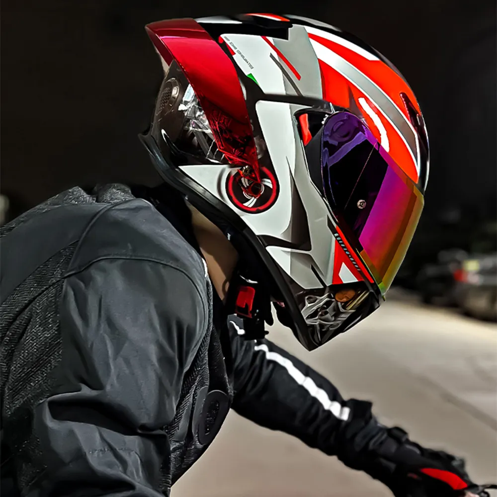 Casco de moto ABS DOT para hombre y mujer, accesorio para Motocross de carreras, con Bluetooth