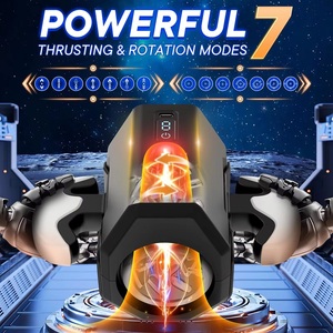 开放式伸缩手淫器口袋阴部性玩具自动推力男性手淫器 - Product Image 2
