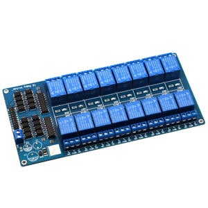 Hot Sales 5V 12V 16-Kanal-Relaismodul-Schnittstellenkarte für Arduino PIC ARM DSP-SPS mit Optokoppler schutz LM2576 Power
