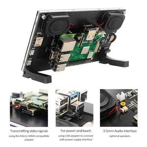 RTS 7 Inch IPS HD <strong>LCD</strong> Capacitive <strong>Touch</strong> <strong>Screen</strong> 1024x600 <strong>Display</strong> <strong>with</strong> Speakers for Raspberry Pi 5 /4 Model B/3B+/3B Jetson Nano PC - Product Image 3