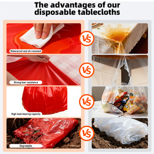 Đồng bằng dùng một lần LDPE không thấm nước hình chữ nhật Khăn Trải Bàn Hoa phục sinh bảng bìa cho tiệc cưới bên sử dụng nhà - Product Image 2