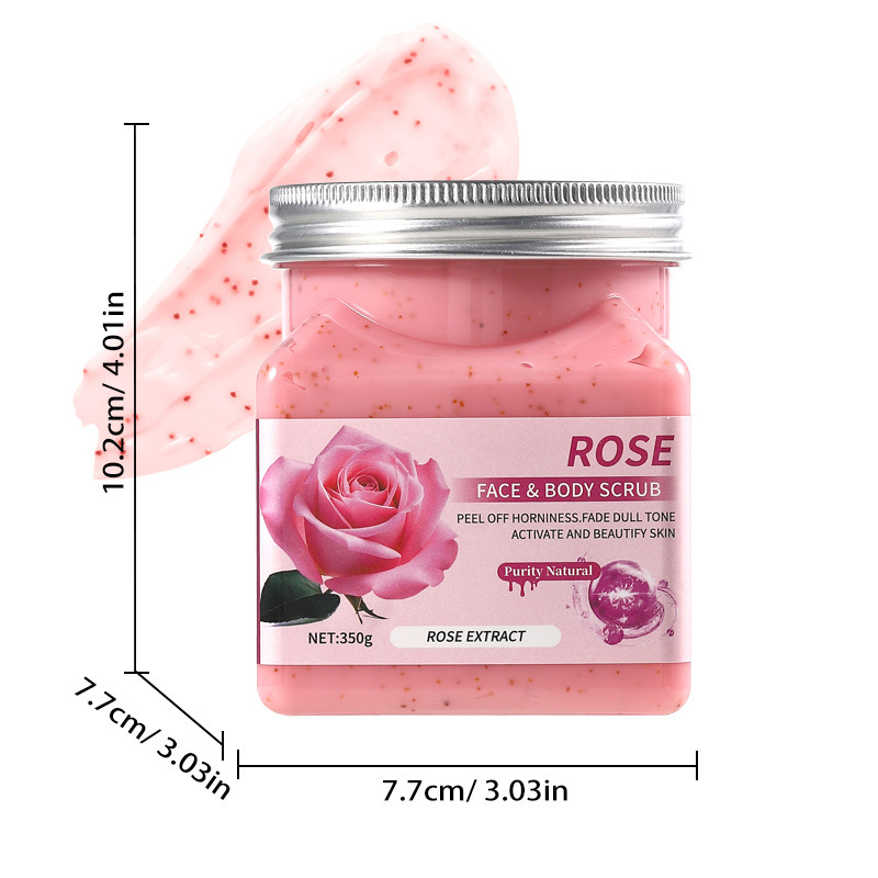 Rose scrub 350g-box quantity 72pcs/ctn-export only