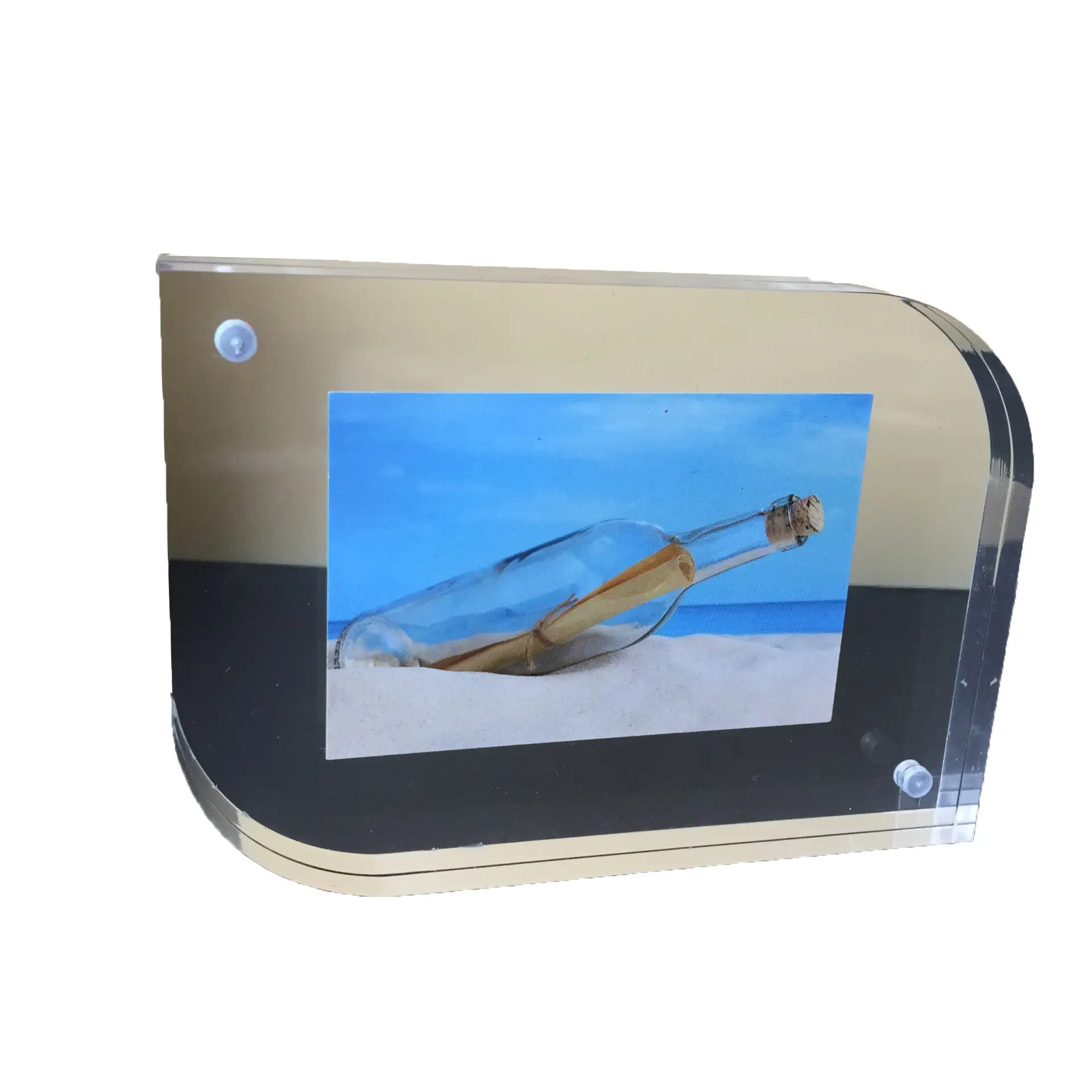 Acrylic arc rounded corner photo frame magnetic photo frame special-shaped transparent photo frame various sizes