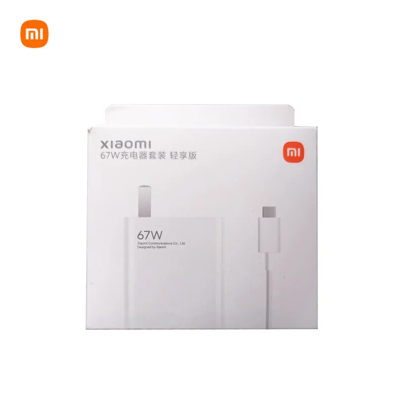 Xiaomi 67w carregador rápido usb original, kit carregador de bateria de lítio com cabo USB-C