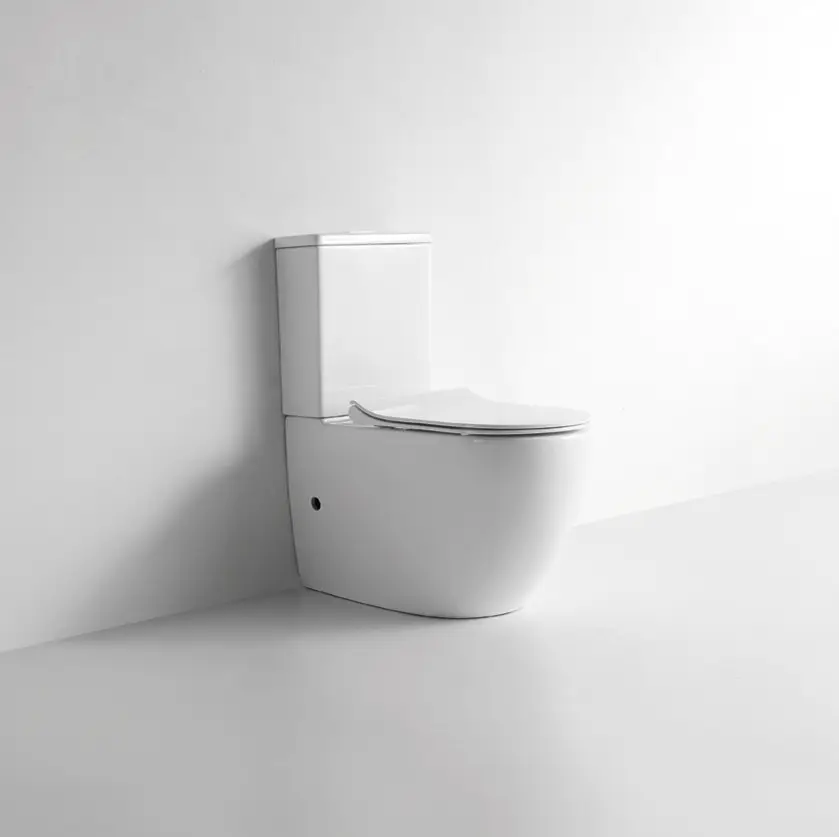 Desain Eropa wc Keramik penutup lembut kursi toilette sanitasi kamar mandi toilet tanpa bingkai wc lemari lantai dipasang dua bagian toilet