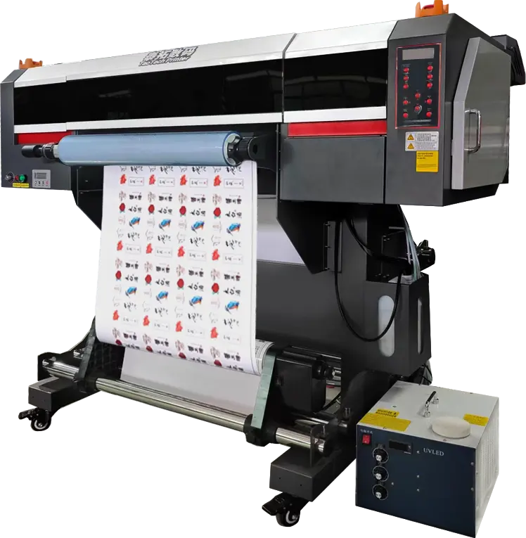 Impresora ultravioleta Titanjet DTF con dos tecnologías de impresión equipadas con cuatro cabezales de impresión Epson utilizados para varias etiquetas de embalaje