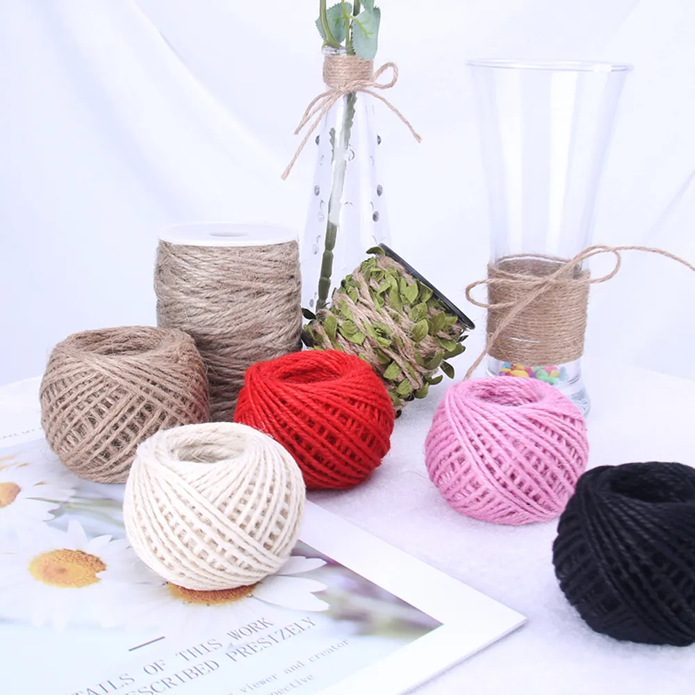 Factory Supply Natural Fiber Rope Nature Hemp Twine Rope For Flower Gift Packing
