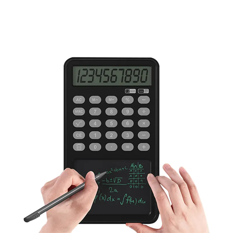 Calculadora básica LCD con bloc de notas para niños, producto nuevo de 2022, calculadora de escritorio de dígitos para enseñanza con tableta de escritura