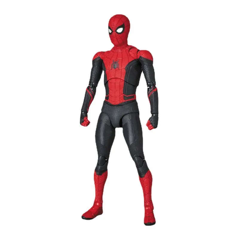 MAFEX-Figurine articulée Spider-Man, accessoire de poupée mobile, pièces remplaçables, costume amélioré, No.113, loin de chez soi